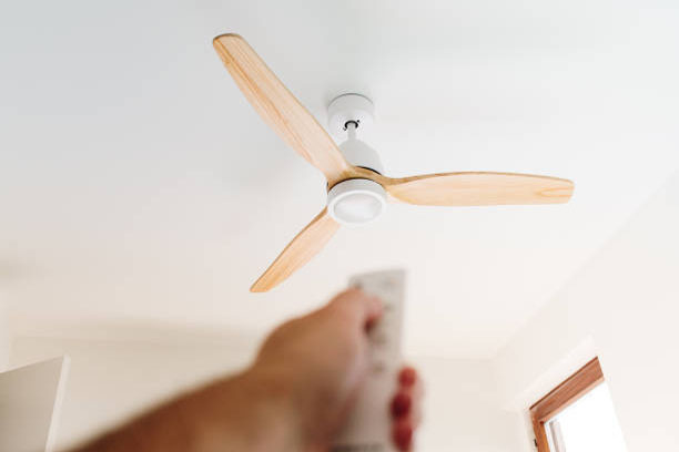 Ceiling Fan being controlled via a remote control